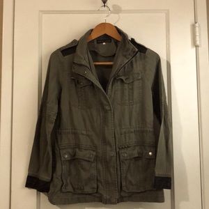 Military Inspired Jacket (w/ Faux Leather Accents)